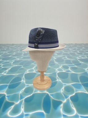STACY ADAMS MENS "JALEN" POLY BRAIDED PINCH FRONT FEDORA HAT.